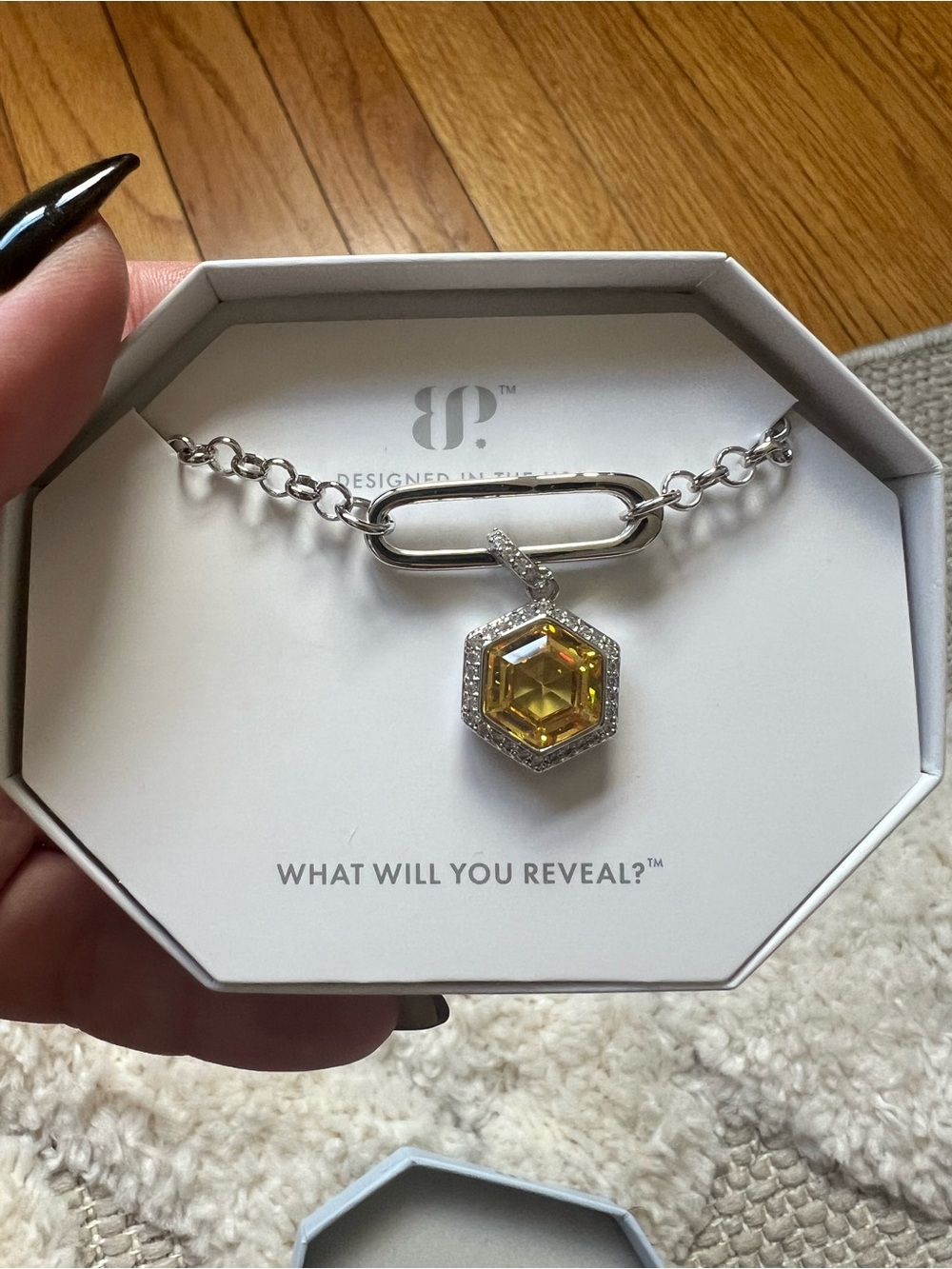 Bomb party NK89450  necklace when we were young yellow topaz CZ rhodium